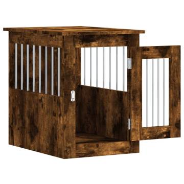 Stylish Dog Crate Furniture in Smoked Oak - 45x62x59 cm