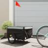 Bike Trailer Black and Grey 45 kg Iron Colour grey Size 124 x 62.5 x 52 cm 