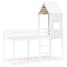 Kids' Bed Roof White - Solid Pine Wood 55x99x139.5 cm