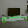 Modern White TV Cabinet with RGB LED Lights - 260x36.5x40 cm