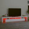 Modern White TV Cabinet with RGB LED Lights - 260x36.5x40 cm