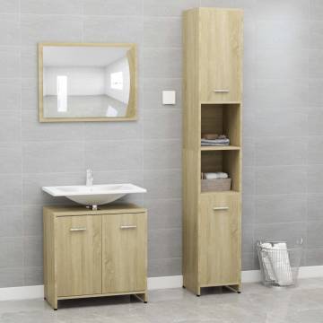 Stylish 3 Piece Bathroom Furniture Set in Sonoma Oak