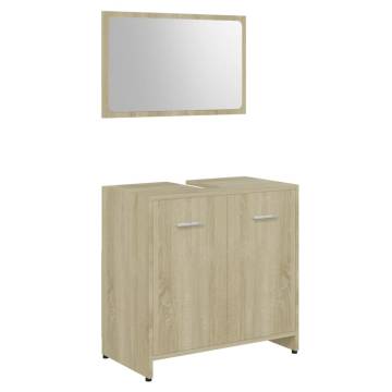 Stylish 3 Piece Bathroom Furniture Set in Sonoma Oak