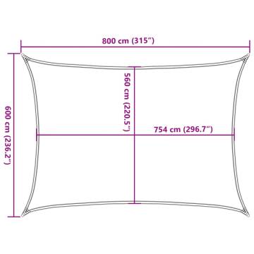 Light Grey Sun Shade Sail 8x6m - Durable & UV Resistant