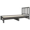 Pull-out Day Bed Grey - Solid Pinewood 2x(90x190) cm