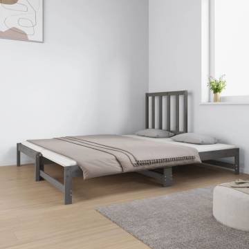 Pull-out Day Bed Grey - Solid Pinewood 2x(90x190) cm