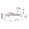 Pull-out Day Bed Grey - Solid Pinewood 2x(90x190) cm