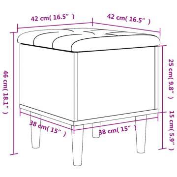 Storage Bench Concrete Grey - Stylish & Functional 42x42 cm