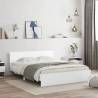 Stylish Bed Frame with LED Headboard - 160x200 cm White