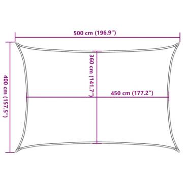 HDPE Sunshade Sail 4x5m Rectangular Sand - 160 g/m²