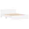 Stylish Bed Frame with LED Headboard - 160x200 cm White