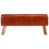 Gym Bok Bench Brown - 110 cm Real Leather & Solid Mango Wood