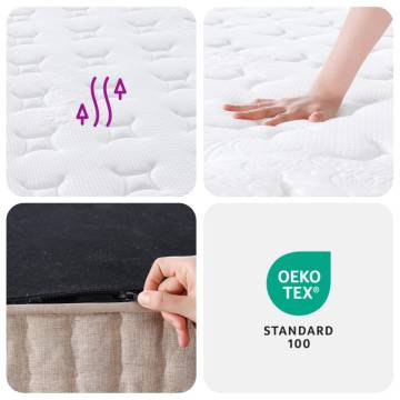 Pocket Spring Mattress Medium Plus 140x190 cm | Comfortable Sleep