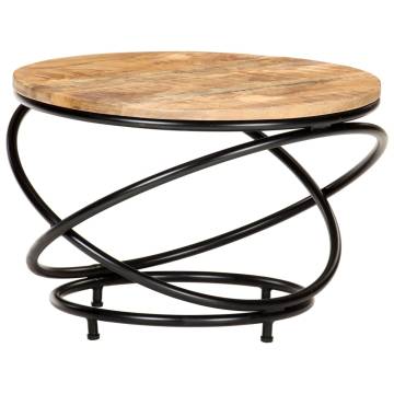 Stylish Black Mango Wood Coffee Table | 60x60x40 cm