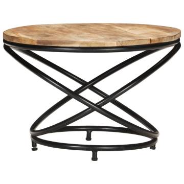 Stylish Black Mango Wood Coffee Table | 60x60x40 cm