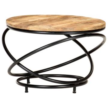 Stylish Black Mango Wood Coffee Table | 60x60x40 cm