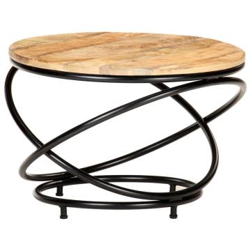 Stylish Black Mango Wood Coffee Table | 60x60x40 cm