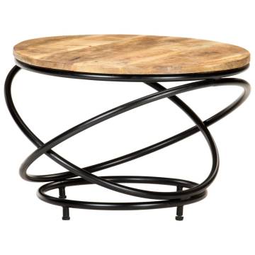 Stylish Black Mango Wood Coffee Table | 60x60x40 cm