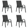 Stackable Garden Chairs 4 pcs Black Textilene Fabric Colour black Quantity in Package 4 