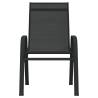 Stackable Garden Chairs 4 pcs - Black Textilene Fabric