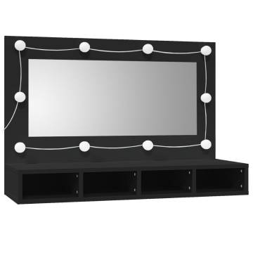 LED Mirror Cabinet Black 90x31.5x62 cm - Stylish Storage Solution