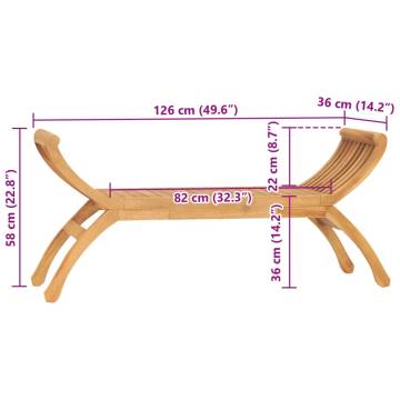 Garden Bench 160 cm Solid Teak Wood - Stylish Outdoor Seating