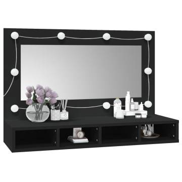 LED Mirror Cabinet Black 90x31.5x62 cm - Stylish Storage Solution