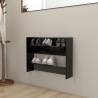 Wall Shoe Cabinet Black 80x18x60 cm Engineered Wood Colour black Quantity in Package 1 Height 60 cm Width 80 cm 