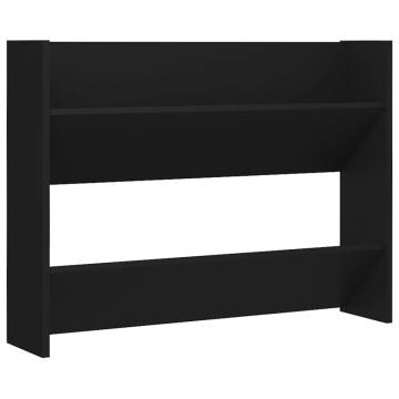 Wall Shoe Cabinet Black - 80x18x60 cm Engineered Wood | HipoMarket