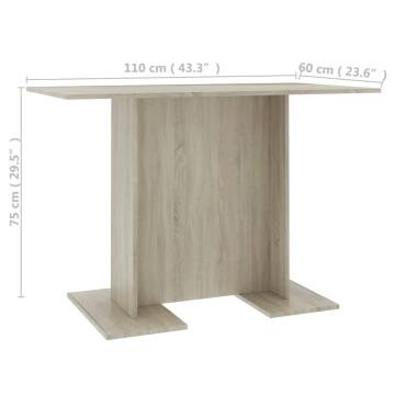 Sonoma Oak Dining Table 110x60 cm - Minimalist Style | HipoMarket