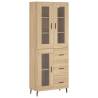 Stylish Highboard Sonoma Oak - 69.5x34x180 cm | HipoMarket