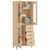 Stylish Highboard Sonoma Oak - 69.5x34x180 cm | HipoMarket