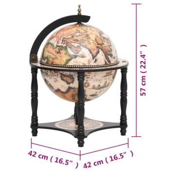 Globe Bar Wine Stand - Elegant Black Solid Eucalyptus