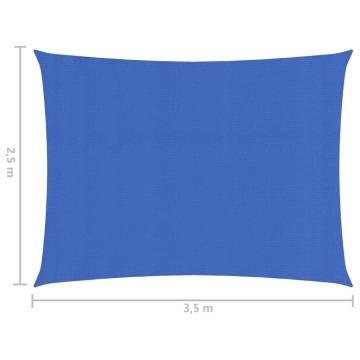 Sunshade Sail 2.5x3.5 m Blue - UV & Mould Resistant HDPE