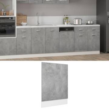 Dishwasher Panel Concrete Grey - 45x3x67 cm Engineered Wood