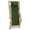 Bamboo Deck Chair with Green Canvas - Stylish Comfort