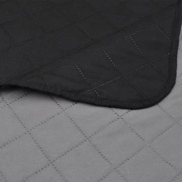 Double-Sided Quilted Bedspread Black/Grey - 230x260 cm