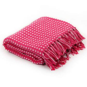 Throw Cotton Squares 160x210 cm Pink | HipoMarket