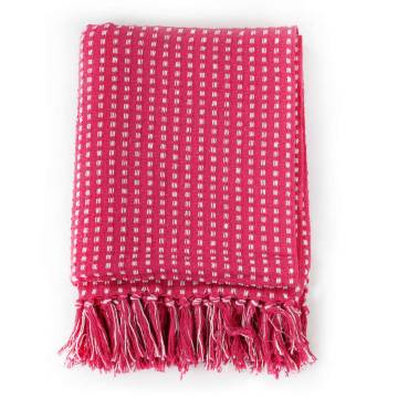 Throw Cotton Squares 160x210 cm Pink | HipoMarket