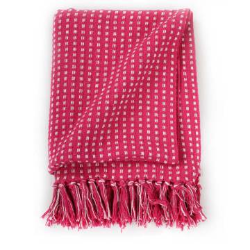 Throw Cotton Squares 160x210 cm Pink | HipoMarket