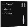 Wall Mounted Magnetic Board Glass 60x60 cm Colour black Size 60 x 60 cm Model with accessories 