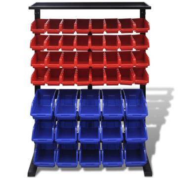 Blue & Red Garage Tool Organiser - Keep Your Workshop Tidy