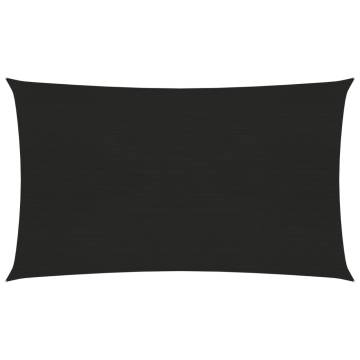 Black Sunshade Sail 4x7m | UV & Mould Resistant HDPE