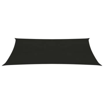 Black Sunshade Sail 4x7m | UV & Mould Resistant HDPE