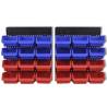 2 pcs Blue & Red Wall Mounted Garage Tool Organiser