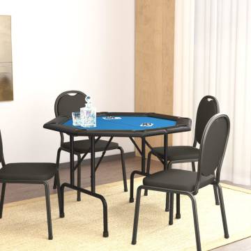 8-Player Folding Poker Table Blue | Game Night Essential