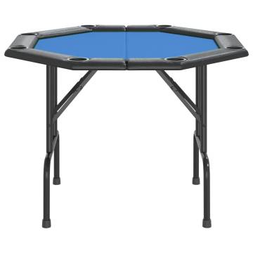 8-Player Folding Poker Table Blue | Game Night Essential