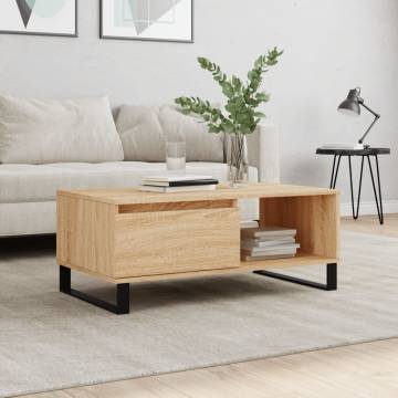 Elegant Sonoma Oak Coffee Table - 90x50 cm | HipoMarket