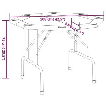 8-Player Folding Poker Table Blue | Game Night Essential