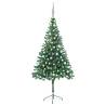 Artificial Pre-lit Christmas Tree with Ball Set 180cm 564 Branches Colour green and grey Size 180 x 90 cm Quantity in Package 1 Number of Branch Tips 